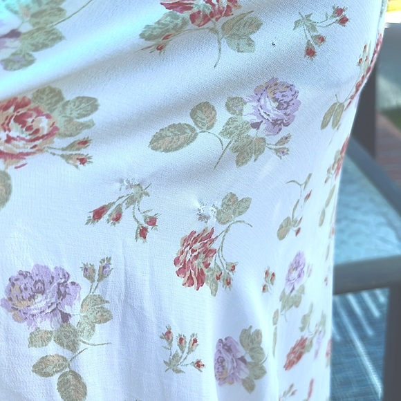 Vintage Laura Ashley White floral maxi slip dress vintage 90’s summer dress szM - Picture 10 of 14